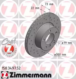 Тормозной диск ZIMMERMANN для BMW 3 (F30, F80) 320 i xDrive