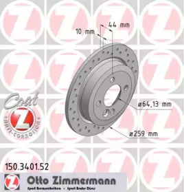Дисковой тормозной механизм ZIMMERMANN для MINI MINI Кабриолет (R52) Cooper
