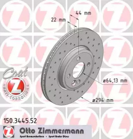 Дисковой тормозной механизм ZIMMERMANN для MINI MINI Кабриолет (R52) Cooper