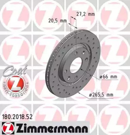 Дисковой тормозной механизм ZIMMERMANN для PEUGEOT 306 Кабриолет (7D, N3, N5) 1.8 16V
