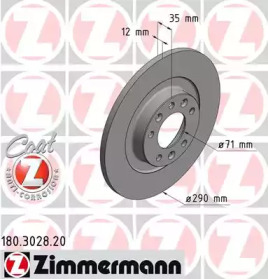 Тормозной диск ZIMMERMANN для PEUGEOT 308 SW II 1.6 THP 163