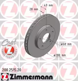 Тормозной диск ZIMMERMANN для NISSAN PRIMERA Hatchback (P12) 1.6
