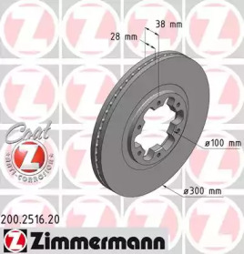 Тормозной диск ZIMMERMANN для NISSAN PATHFINDER II (R50) 3.5 V6 4WD