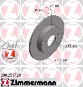 Тормозной диск ZIMMERMANN для NISSAN PRIMERA Hatchback (P12) 1.6