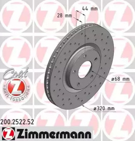 Тормозной диск ZIMMERMANN для NISSAN JUKE (F15) 1.6 DIG-T NISMO RS 4x4