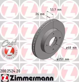 Тормозной диск ZIMMERMANN для NISSAN NV200 / EVALIA автобус 1.5 dci (M20, M20M)