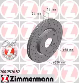 Дисковой тормозной механизм ZIMMERMANN для NISSAN JUKE (F15) 1.6 DIG-T 4x4