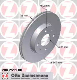 Дисковой тормозной механизм ZIMMERMANN для NISSAN ALMERA I (N15) 2.0 D