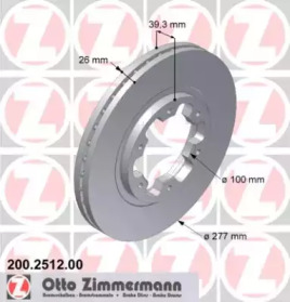 Тормозной диск ZIMMERMANN для NISSAN TERRANO I (WD21) 2.4 i 4WD