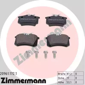 Тормозные колодки ZIMMERMANN для VW POLO (6R, 6C) 1.4 BiFuel