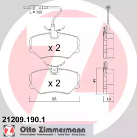 Дисковой тормозной механизм ZIMMERMANN для PEUGEOT 405 I (15B) 1.9 SPort MI-16 4x4
