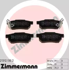 Тормозные колодки ZIMMERMANN для HONDA CIVIC VI Fastback (MA, MB) 2.0 i TD (MB7)