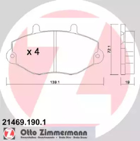 Дисковой тормозной механизм ZIMMERMANN для FORD TRANSIT Фургон (E_ _) 2.0 i (EAL, EAS)