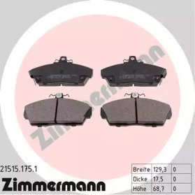 Тормозные колодки ZIMMERMANN для HONDA CIVIC VII купе (EM2) 1.6 i