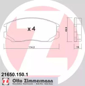 Тормозные колодки ZIMMERMANN для MITSUBISHI LANCER V (CB_A, CD_A, CE_A) 1.3 (CB1A)