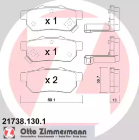 Тормозные колодки ZIMMERMANN для HONDA JAZZ II (GD_, GE3, GE2) 1.3 (GD1)