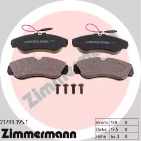 Тормозные колодки ZIMMERMANN для FIAT DUCATO c бортовой платформой/ходовая часть (230_) 2.5 TDI