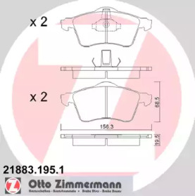 Дисковой тормозной механизм ZIMMERMANN для VW TRANSPORTER IV c бортовой платформой/ходовая часть (70XD) 1.9 TD