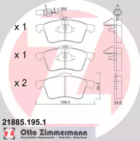 Дисковой тормозной механизм ZIMMERMANN для VW TRANSPORTER IV c бортовой платформой/ходовая часть (70XD) 1.9 TD