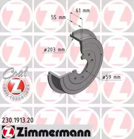 Барабанный тормозной механизм ZIMMERMANN для ALFA ROMEO 146 (930_) 1.9 JTD (930.B4B)