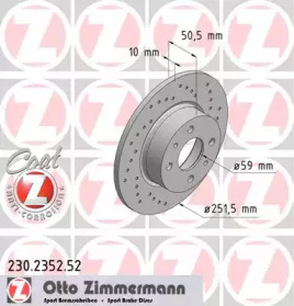 Тормозной диск ZIMMERMANN для ALFA ROMEO 164 (164_) 2.0 Turbo