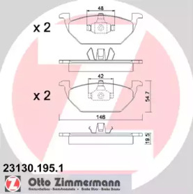 Тормозные колодки ZIMMERMANN для VW POLO (6R, 6C) 1.4 BiFuel