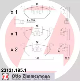 Дисковой тормозной механизм ZIMMERMANN для VW BORA Variant (1J6) 1.4 16V