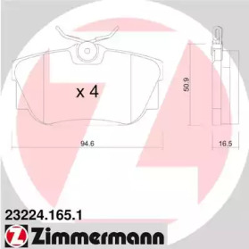 Дисковой тормозной механизм ZIMMERMANN для VW TRANSPORTER IV c бортовой платформой/ходовая часть (70XD) 1.9 TD