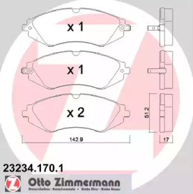 Тормозные колодки ZIMMERMANN для CHEVROLET NUBIRA седан 2.0 D