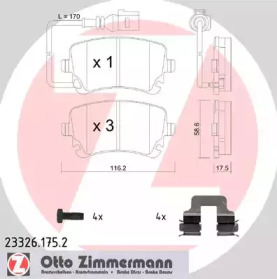 Дисковой тормозной механизм ZIMMERMANN для VW TRANSPORTER VI c бортовой платформой/ходовая часть (SFD, SFE 2.0 TDI