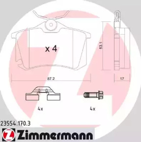Дисковой тормозной механизм ZIMMERMANN для VW BORA Variant (1J6) 1.4 16V