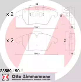 Тормозные колодки ZIMMERMANN для VW POLO (6R, 6C) 1.4 BiFuel
