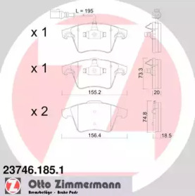 Дисковой тормозной механизм ZIMMERMANN для VW TRANSPORTER VI c бортовой платформой/ходовая часть (SFD, SFE 2.0 TDI