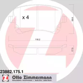 Дисковой тормозной механизм ZIMMERMANN для VW TRANSPORTER VI c бортовой платформой/ходовая часть (SFD, SFE 2.0 TDI