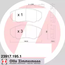 Тормозные колодки ZIMMERMANN для FIAT DUCATO c бортовой платформой/ходовая часть (230_) 2.5 TDI