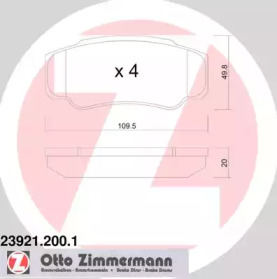 Тормозные колодки ZIMMERMANN для FIAT DUCATO c бортовой платформой/ходовая часть (230_) 2.5 TDI