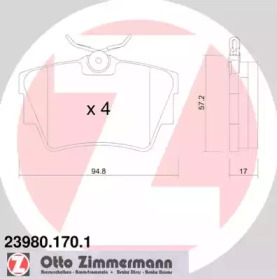Тормозные колодки ZIMMERMANN для NISSAN PRIMASTAR Фургон (X83) 2.0