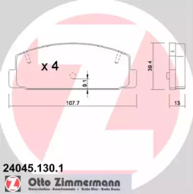 Тормозные колодки ZIMMERMANN для MAZDA 6 универсал (GH) 2.2 D
