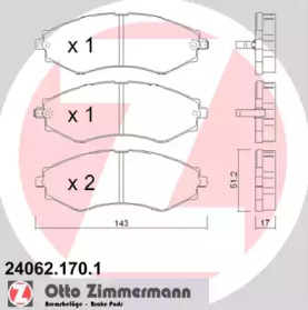 Тормозные колодки ZIMMERMANN для CHEVROLET NUBIRA седан 2.0 D