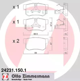 Тормозные колодки ZIMMERMANN для HONDA ACCORD VIII универсал (CW) 2.2 i-DTEC (CW3)