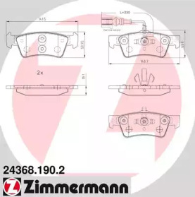 Дисковой тормозной механизм ZIMMERMANN для VW MULTIVAN V (7HM, 7HN, 7HF, 7EF, 7EM, 7EN) 2.5 TDI