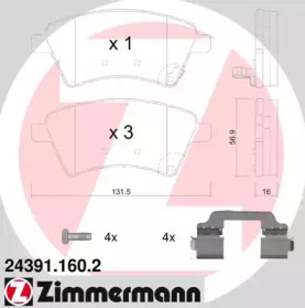 Дисковой тормозной механизм ZIMMERMANN для SUZUKI SX4 (EY, GY) 1.6 VVT 4x4 (RW 416)