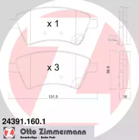 Дисковой тормозной механизм ZIMMERMANN для SUZUKI SX4 (EY, GY) 1.6 VVT 4x4 (RW 416)