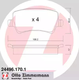 Дисковой тормозной механизм ZIMMERMANN для LAND ROVER RANGE ROVER EVOQUE Кабриолет (L538) 2.0 4x4