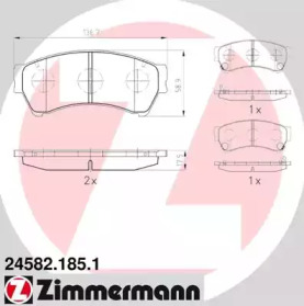 Тормозные колодки ZIMMERMANN для MAZDA 6 универсал (GH) 2.2 D