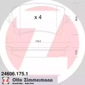 Дисковой тормозной механизм ZIMMERMANN для AUDI A4 Avant (8K5, B8) 2.0 TDI quattro