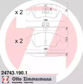 Дисковой тормозной механизм ZIMMERMANN для AUDI A4 Avant (8K5, B8) 2.0 TDI quattro