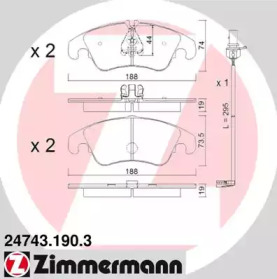 Дисковой тормозной механизм ZIMMERMANN для AUDI A4 Avant (8K5, B8) 2.0 TDI quattro