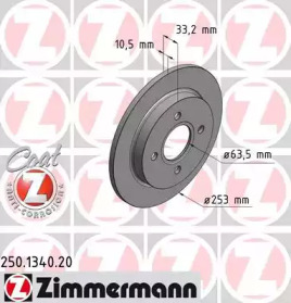 Тормозной диск ZIMMERMANN для FORD FOCUS седан (DFW) 1.8 16V