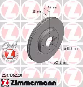 Тормозной диск ZIMMERMANN для FORD FIESTA VI 1.5 TDCi